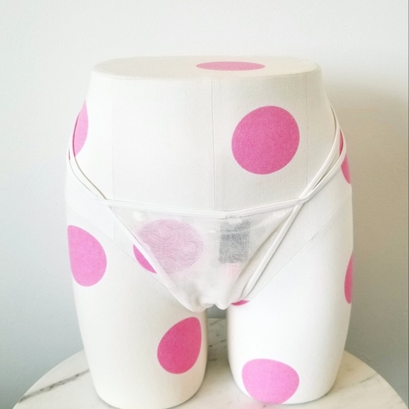 Victoria's Secret PINK Polka Dot Strappy Low Rise Thong V-String G-String Panty - Picture 2 of 11